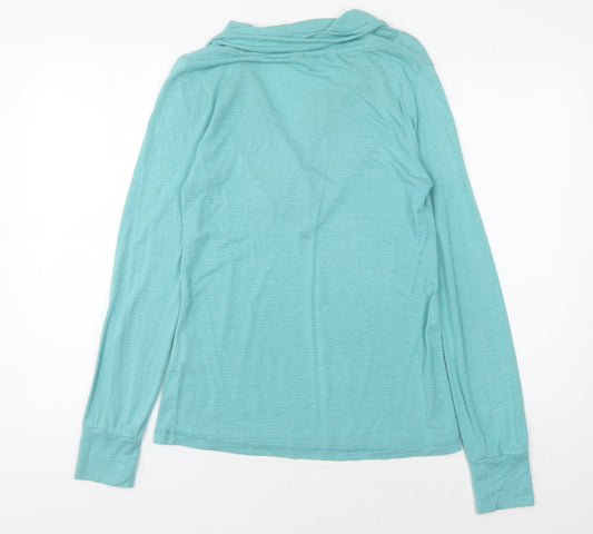 Fat Face Women's Blue Cowl Neck Long Sleeve T-Shirt Size 14