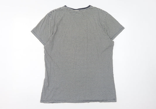 The Simpsons Men's Large Striped Cartoon T-Shirt