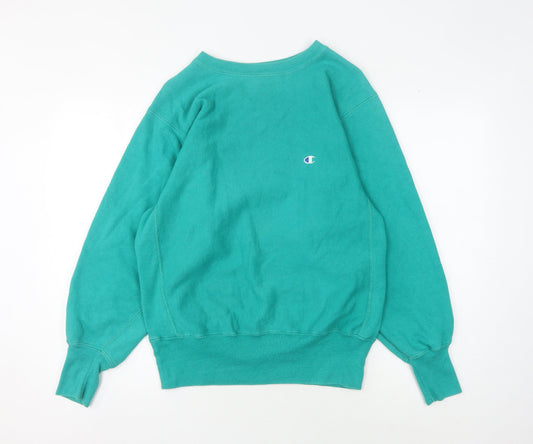 Champion Green Pullover Sweatshirt Unisex M
