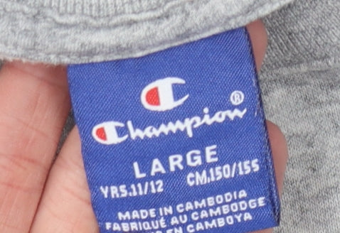 Additional view of Champion boys’ grey pullover sweatshirt l logo casual