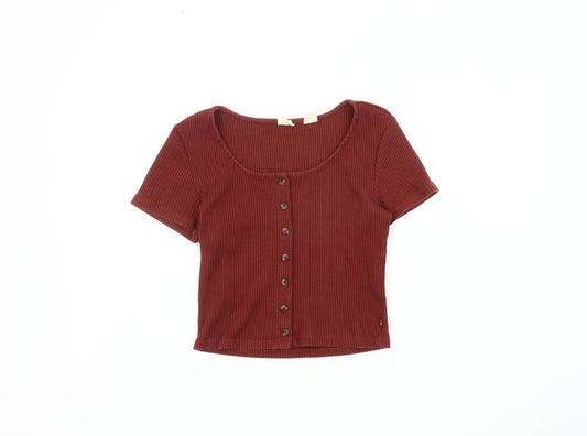 Levi's Women's Red Cropped T-Shirt Size S