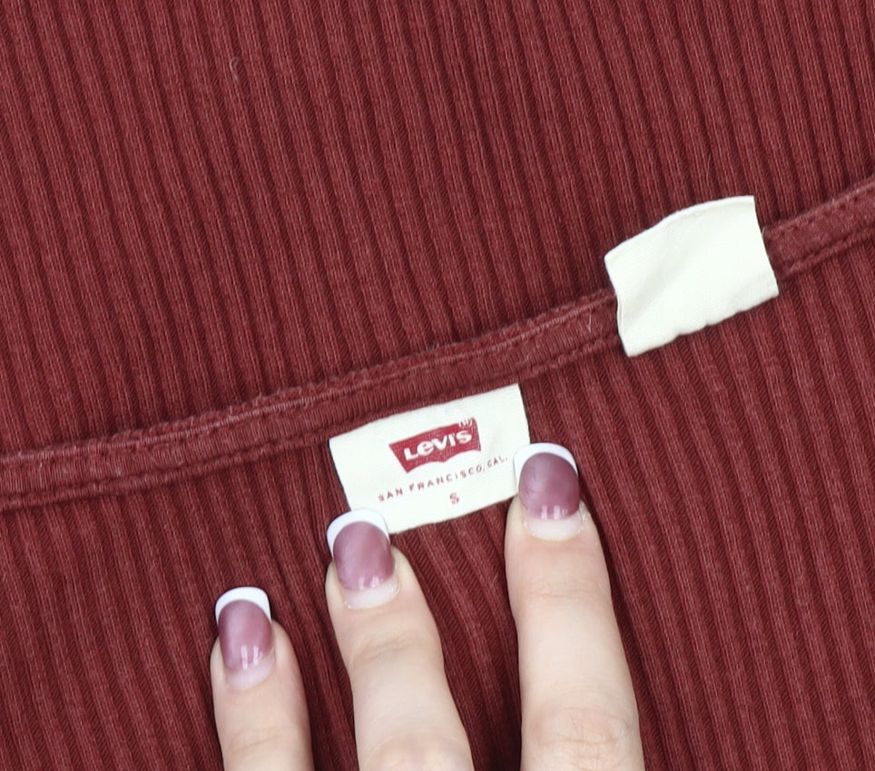 Levi's Women's Red Cropped T-Shirt Size S