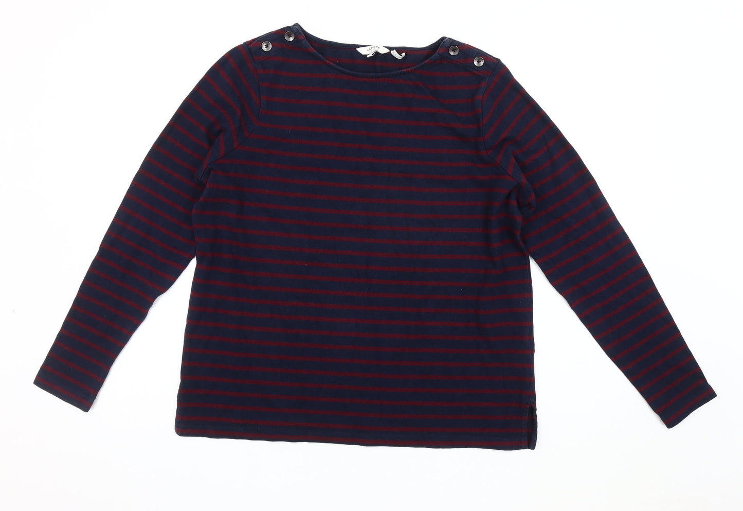 Fat Face Women's Blue Striped Long Sleeve Top