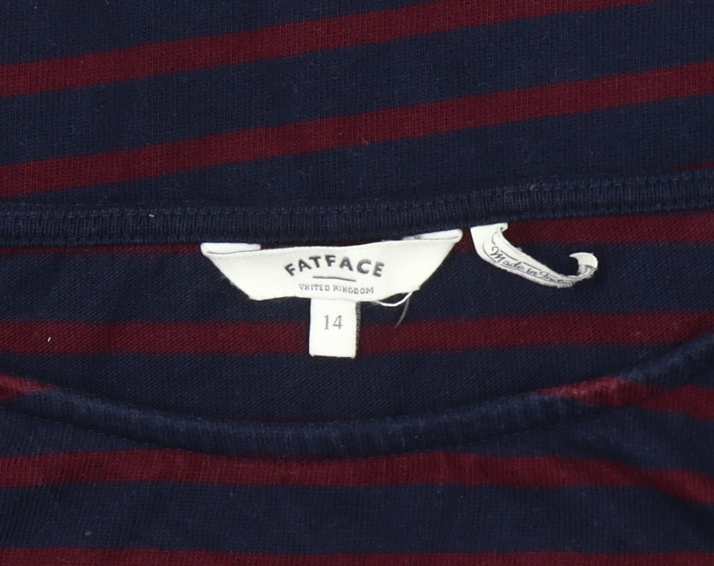 Fat Face Women's Blue Striped Long Sleeve Top