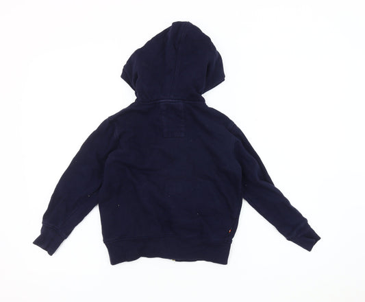 Luke Boys Blue Cotton Hooded Jacket 6-7 Years Zip Casual