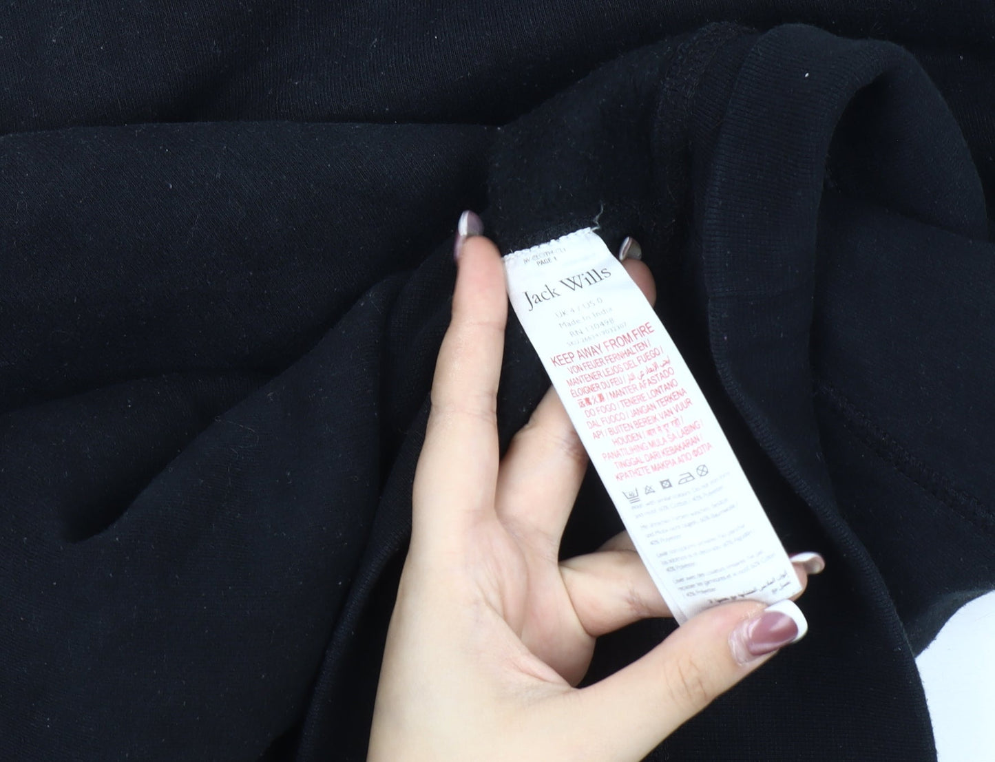 Womens UK 4 Regular Jack Wills Black Pullover Sweatshirt
