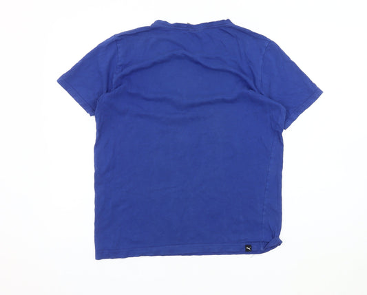 Puma Men's Blue Medium Graphic Print T-Shirt