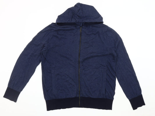 Banana Republic Men's Blue Hooded Jacket - L