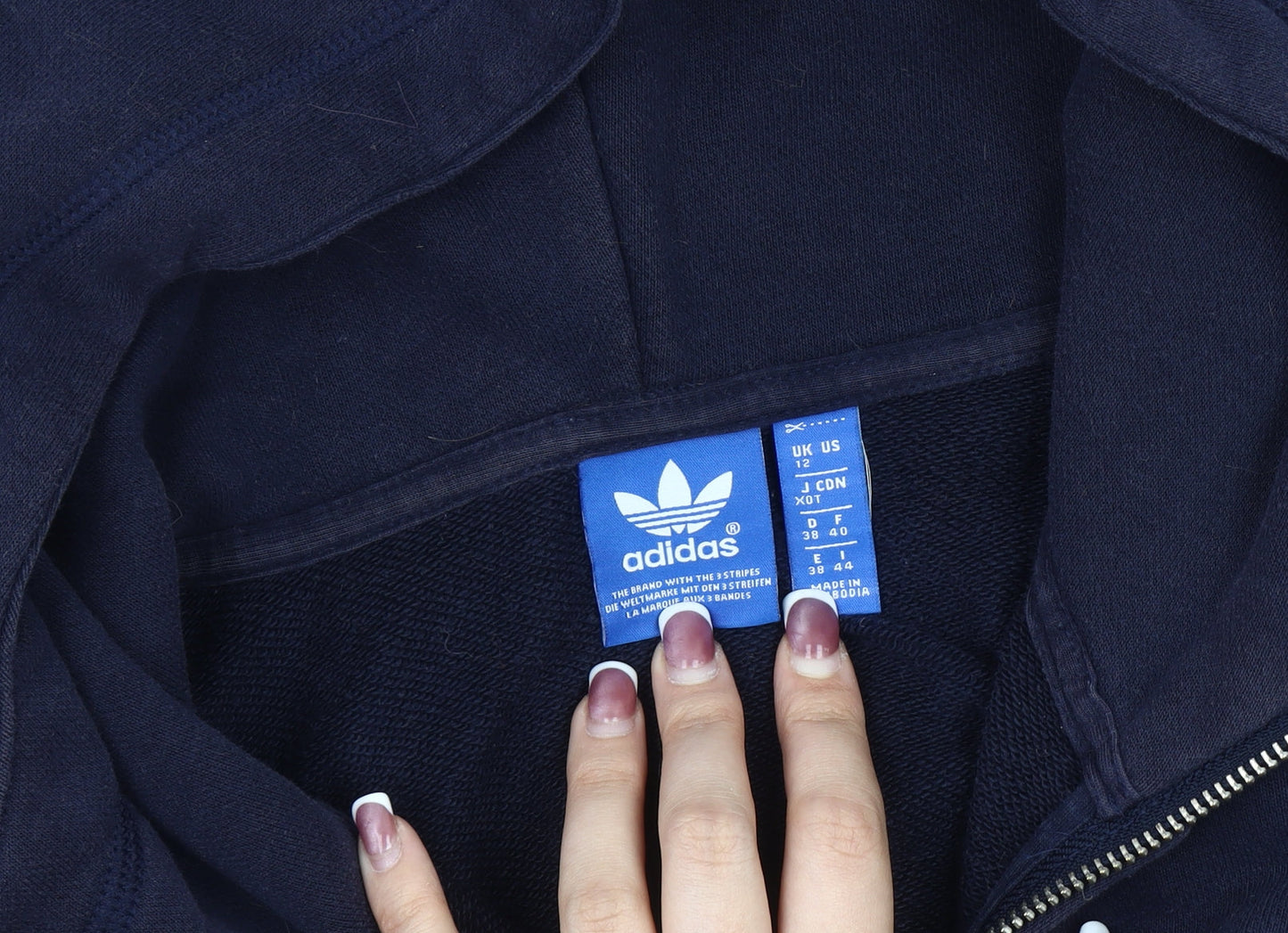 Adidas Women's Blue Hooded Jacket Size 12