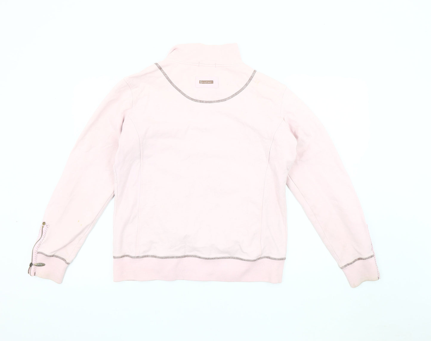 Joules Women's Pink Bomber Jacket M Casual Zip Knit