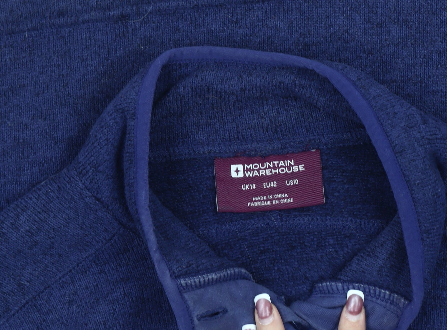 Mountain Warehouse Blue Henley Women's Sweatshirt Size 14
