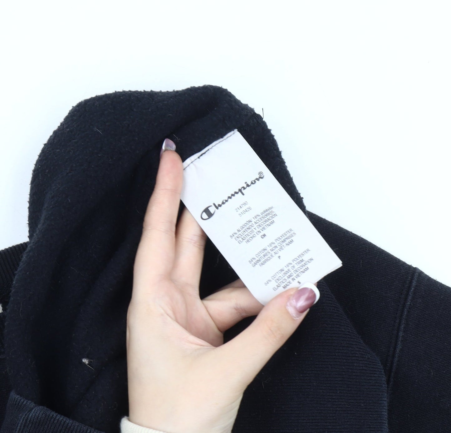 Champion Men's Black Pullover Sweatshirt - Size S