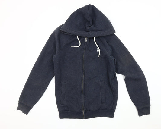 Jack Wills Men's Blue Hooded Jacket Size S