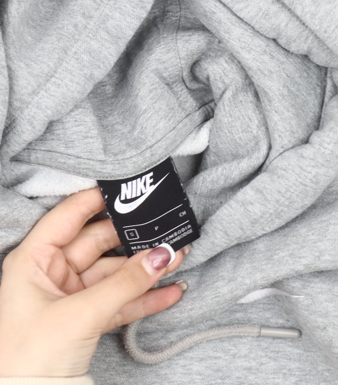Nike Men's Grey Hoodie, Size S, Logo Accent, Hooded