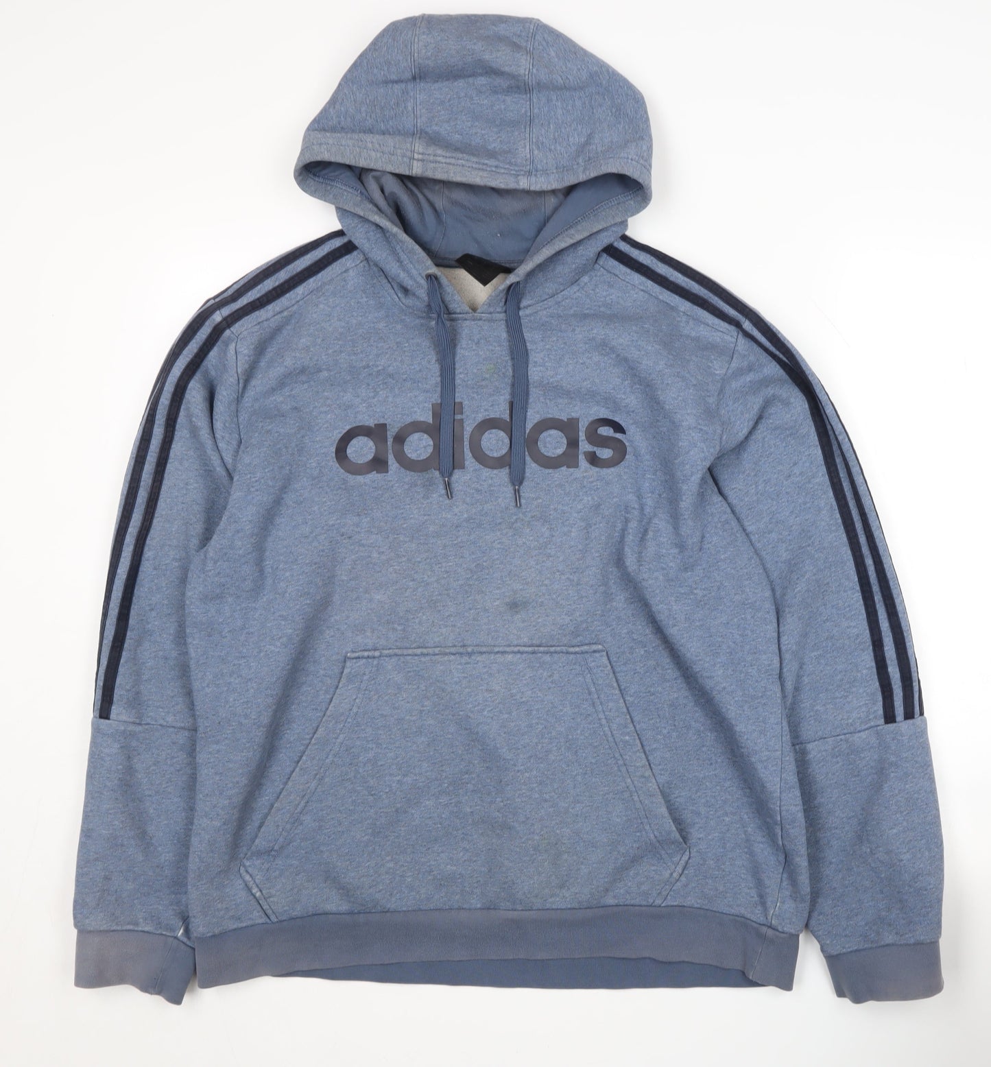 Adidas Unisex Blue XL Pullover Hoodie with Logo