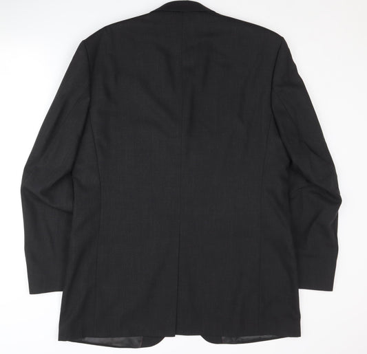 Jeff Banks Men's Black Regular Fit Wool Suit Jacket 42R