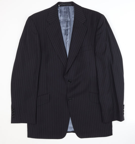 Magee Men's Blue Striped Suit Jacket Size 40R
