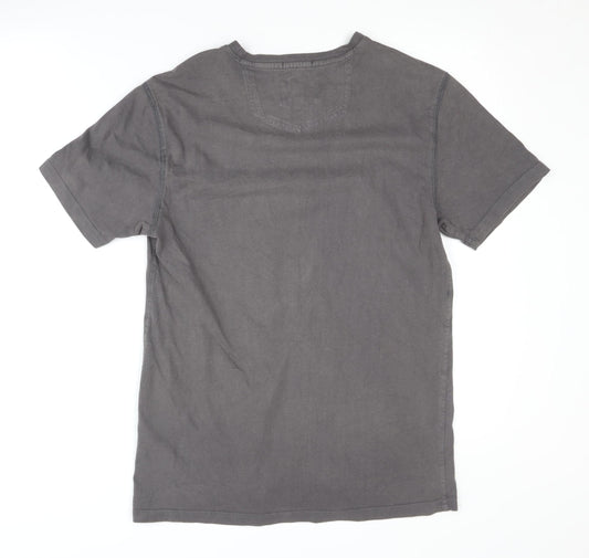 FatFace Men's Grey Graphic T-Shirt, Size S, Classic Motor Style