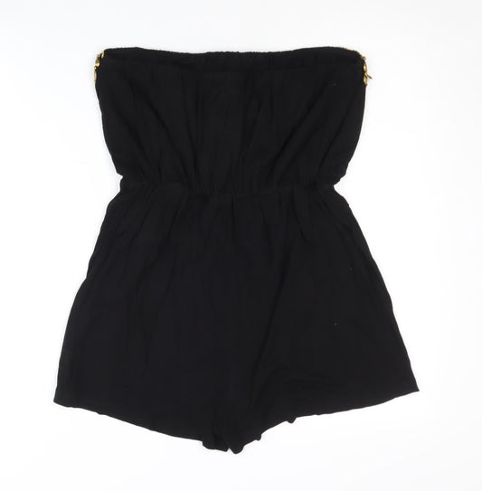 Rock & Rags Black Beaded Strapless Playsuit Size S