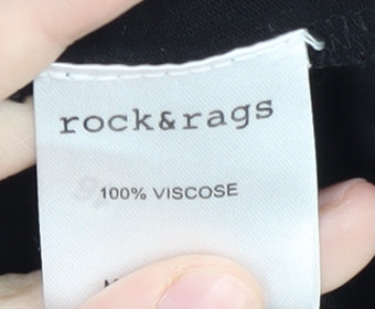 Brand and care label for Rock & Rags Black Beaded Strapless Playsuit, size S