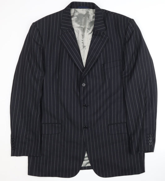 Aquascutum Men's Blue Striped Blazer 46R