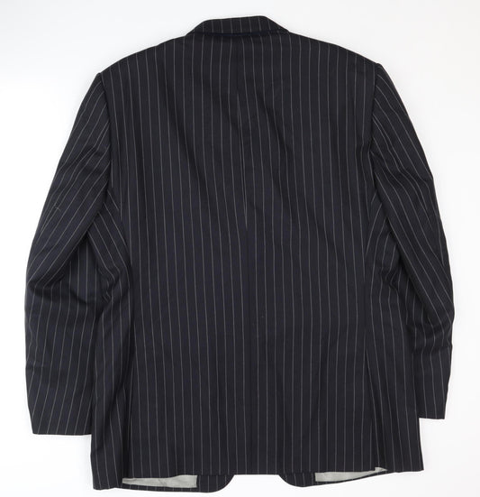 Aquascutum Men's Blue Striped Blazer 46R
