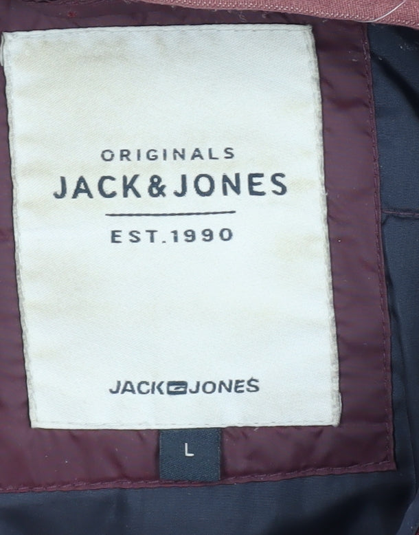 Jack & Jones Men's Red Puffer Jacket L