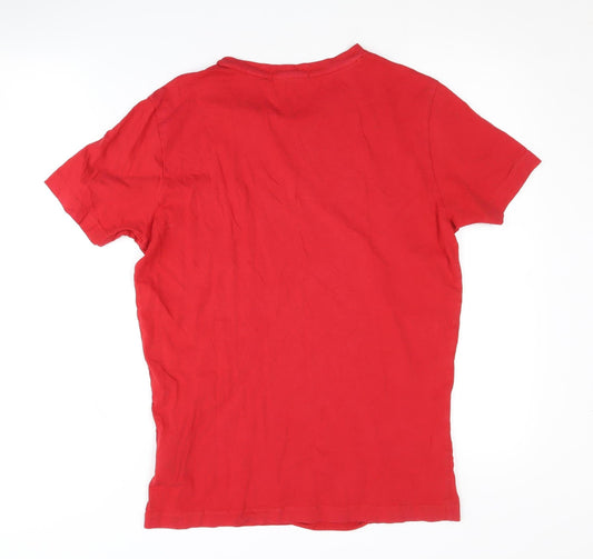 Calvin Klein Men's Red Slim Fit Logo T-Shirt, Size S