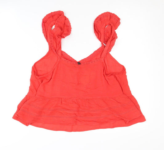 Superdry Women's Red Blouse Sleeveless Size 14 Viscose