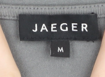 Jaeger Women's Grey Basic Medium Scoop Neck Top