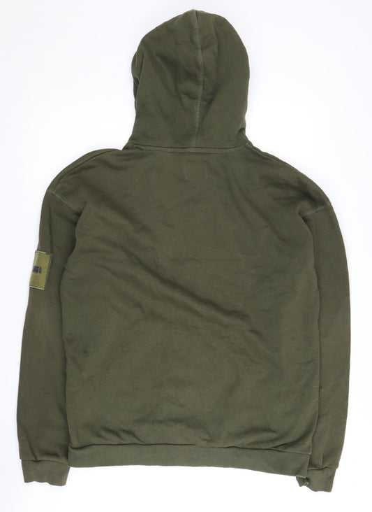 Jack & Jones Mens Green Pullover Hoodie Size M