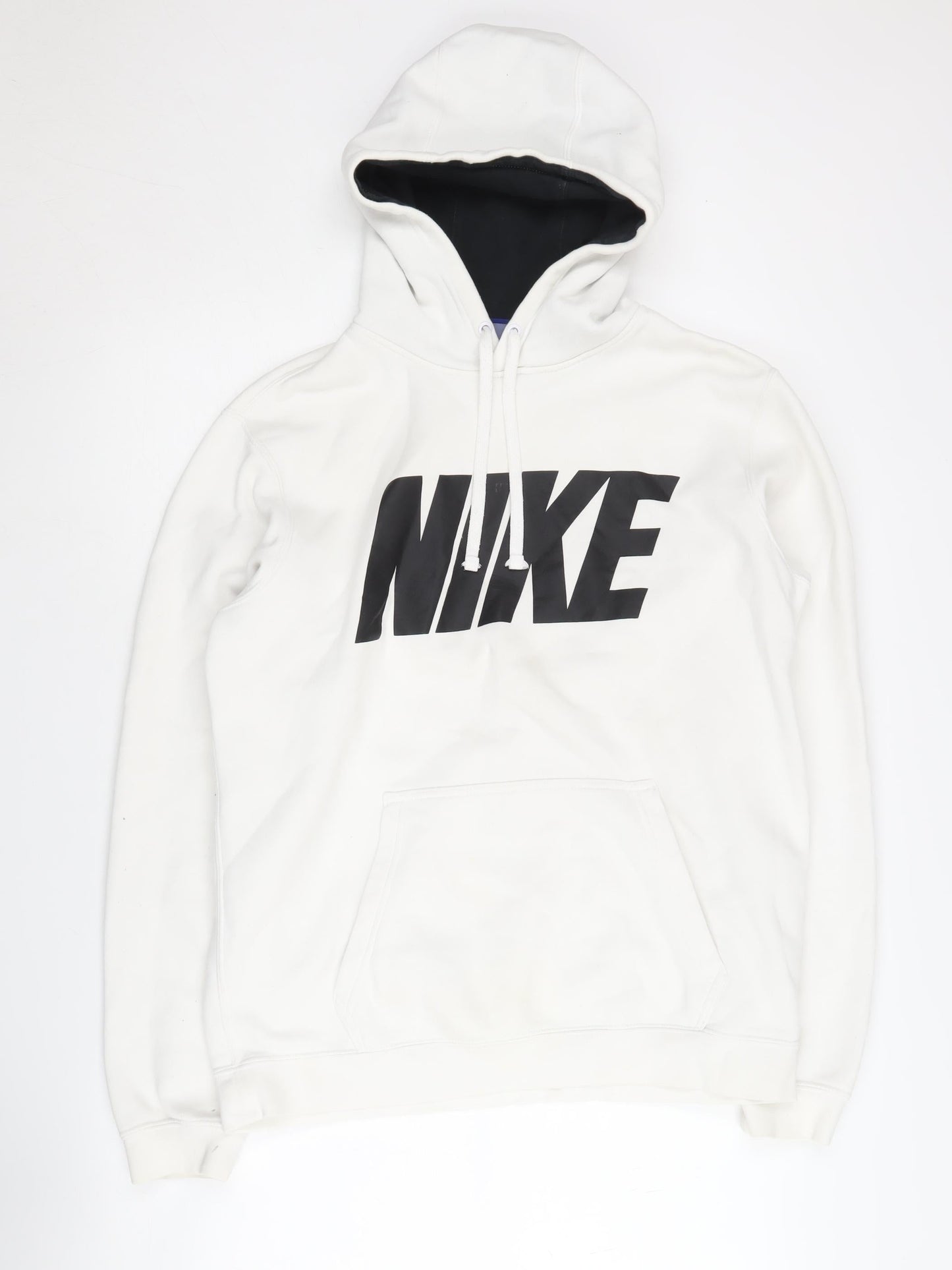 Nike Men's White Medium Pullover Hoodie with Logo