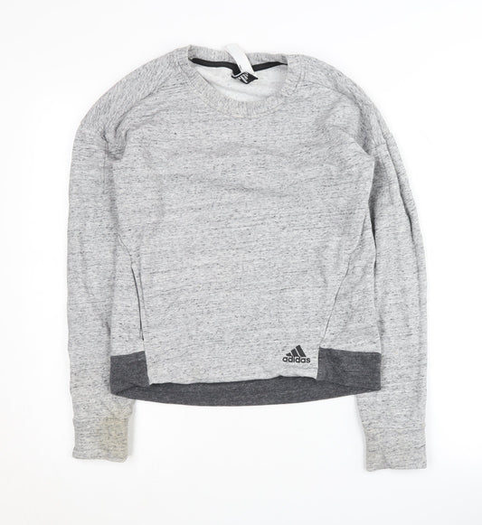 Womens UK XS Slim adidas Grey Pullover Sweatshirt