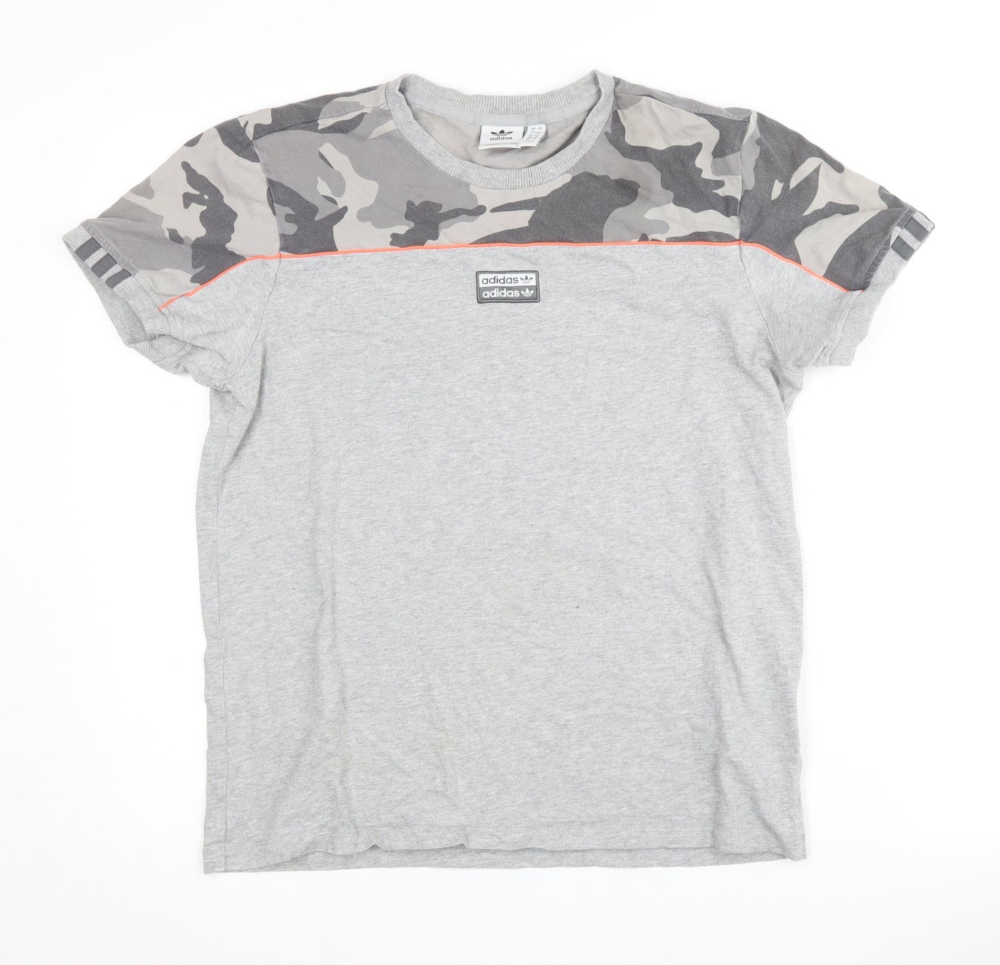 Adidas Unisex Grey Camouflage T-Shirt Size 8