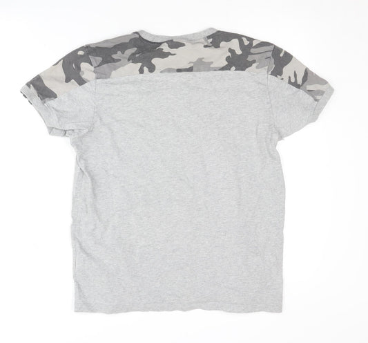 Adidas Unisex Grey Camouflage T-Shirt Size 8