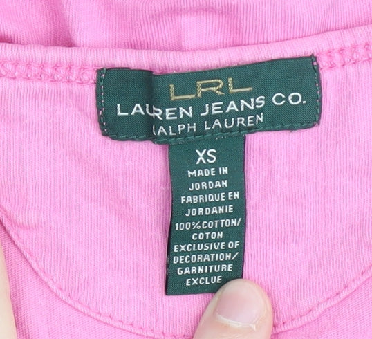 Ralph Lauren Women's Pink XS V-Neck T-Shirt