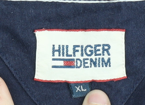 Hilfiger Denim Men's Blue XL Crew Neck Short Sleeve Tee