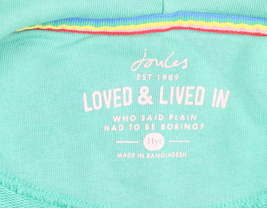 Additional view of Joules girls’ green full zip cotton hoodie, size 1, year