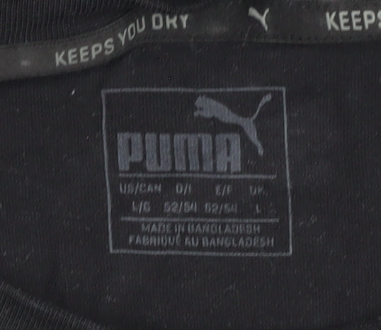 Puma Men's Black Graphic T-Shirt, Size L