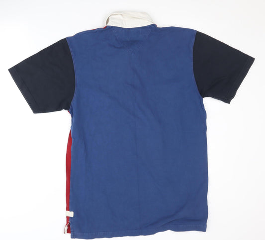 Maine New England Men's Polo Shirt Red Blue Size S