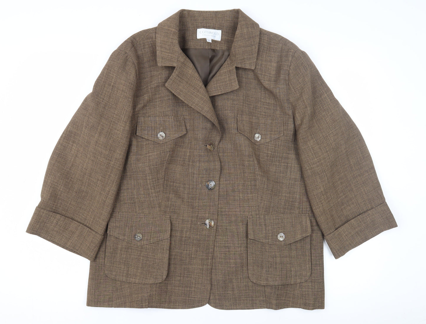 Cotswold Collections Brown Women's Wool Tweed Jacket Size 18