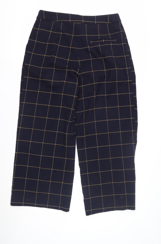 Monki Women’s Blue Check Trousers Size 12