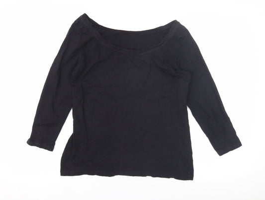 J.Crew Women's Black Slim Fit Boat Neck Top S