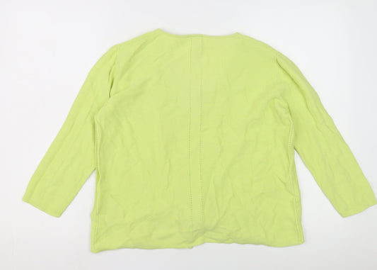 White Stuff Women's Green Cotton V-Neck Jumper Size 10