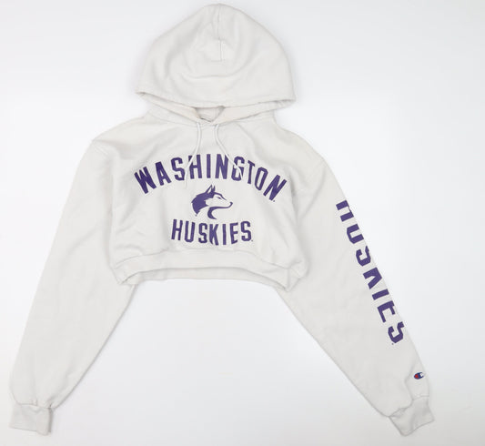 Champion Women's White Graphic Hoodie Size S