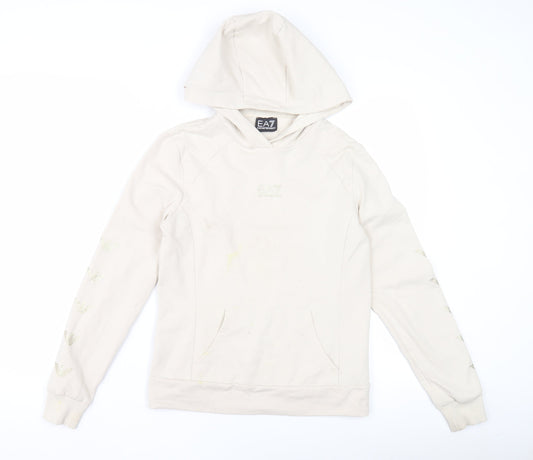 Emporio Armani Ivory Women's Hoodie XS Designer Pullover