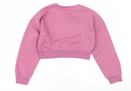 Sonneti Girls Pink Crew Neck Pullover Sweatshirt, 12-13 Years