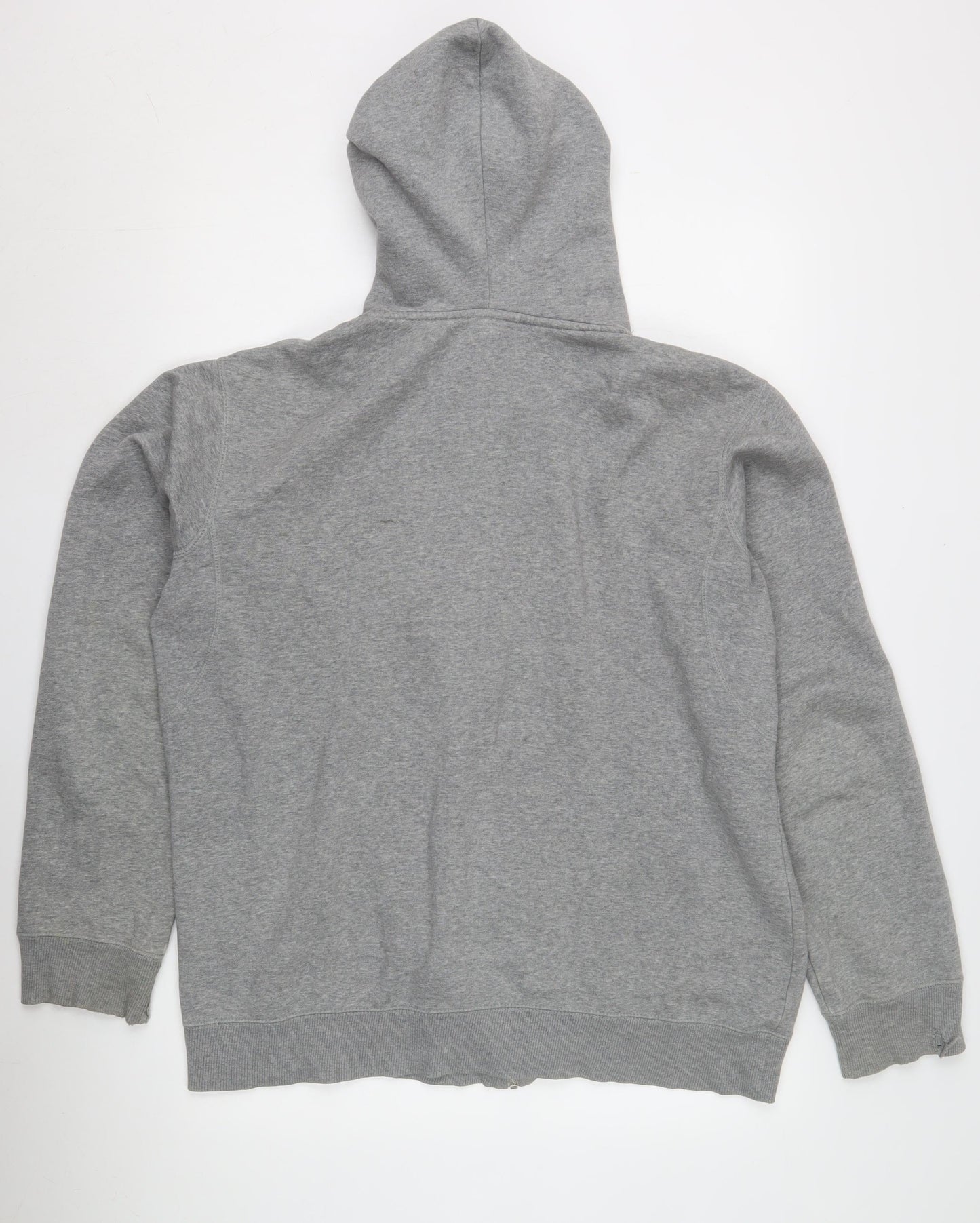 Nike Men's Grey Full Zip Hoodie, Size L, Logo Accents