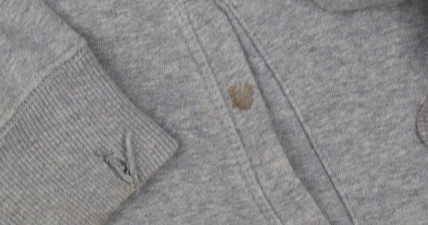 Nike Men's Grey Full Zip Hoodie, Size L, Logo Accents