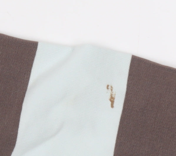 Joules Women's Striped Brown Ivory Hoodie Size 12